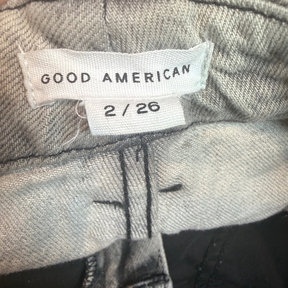 Good American NEW Good Classic High Rise V-Front Jeans Gray Black 176‎ Sz 2/26 - Picture 6 of 10